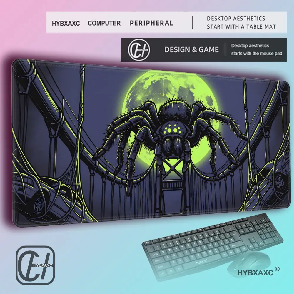 HYBXAXC Vintage Spider Monster Extended Desk Mat, Dark Fantasy Creepy Creature Pattern Mouse Pad, Gaming Keyboard Mat for Home