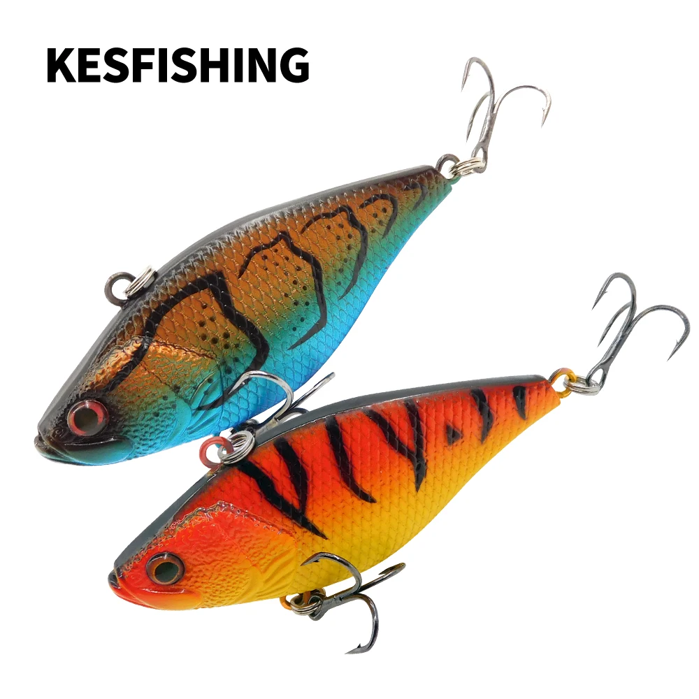 

KESFISHING NEW Plastic Lure VIB 64mm 12g Isca Artificial Sinking Vibration Making Noise Hard Bait For all Fish