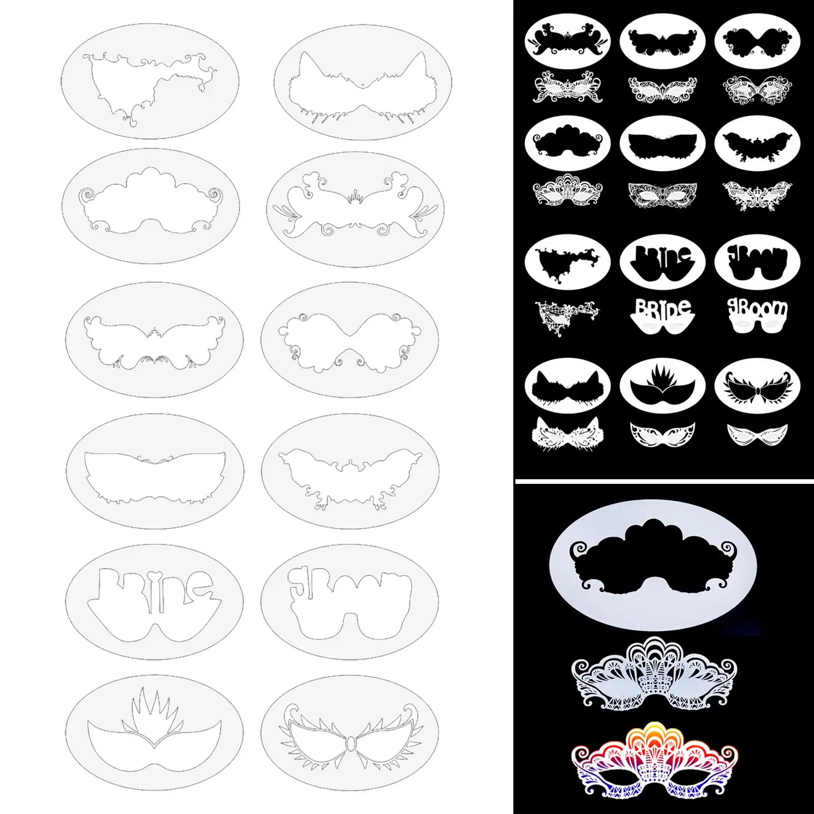 Face Painting Stencil Kit Face Painting Templates Makeup Art Painting Reusable