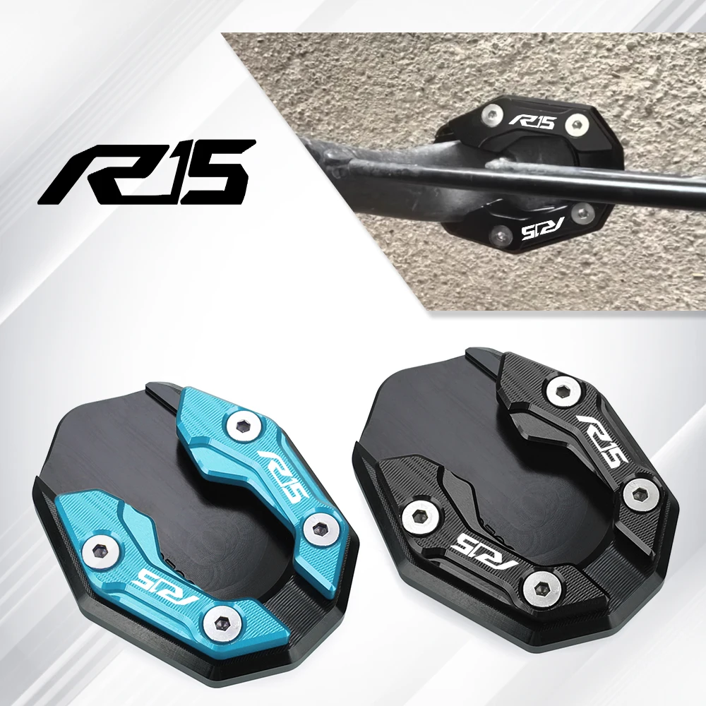 

For Yamaha YZF R15 R15V3 R125 R15 V3 2015 - 2024 2025 Motorcycle Kickstand Foot Side Stand Extension Enlarger Support Plate Pad