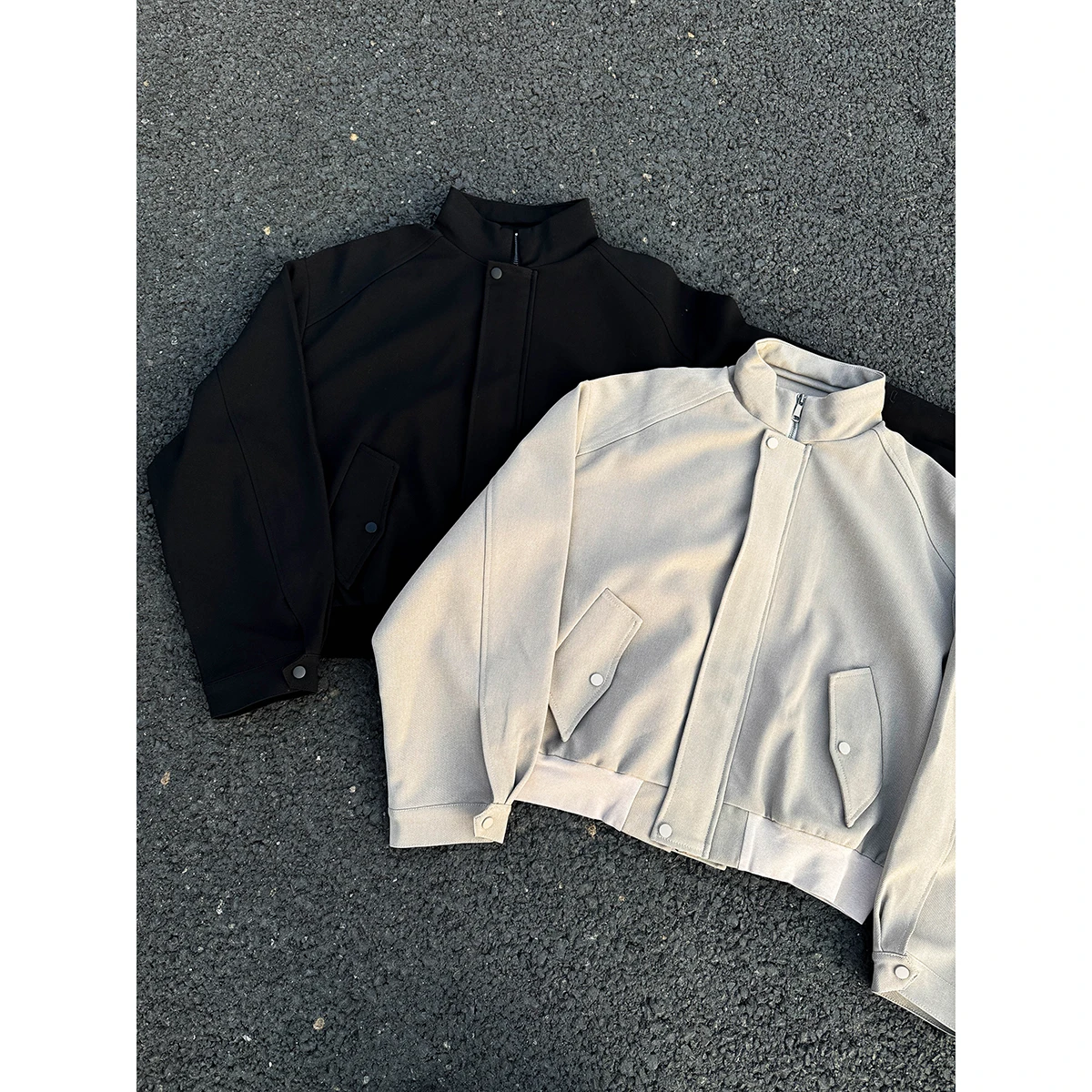 

MADEEXTREME Men's Stand Collar Suit Jaet CleanFit Premium Feel Spring Autumn Outerwear Long Sve Zipper Closure Windproof