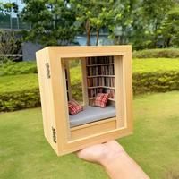 Creative Anti-Anxiety Bookshelf Handmade Room Box With Exquisite Wooden Scenes Mini miniature room wood decoration