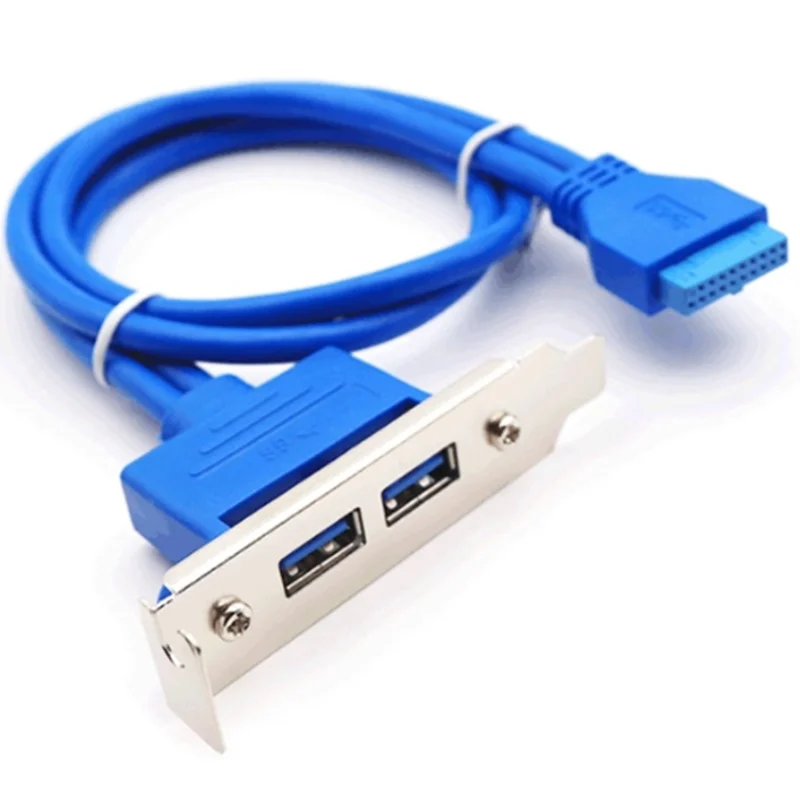 30-50cm  Computer Motherboard 20Pin female to USB3.0 female two-port Baffle Cable 19 pin/20 pin to USB3.0 2-port Expansion Cable
