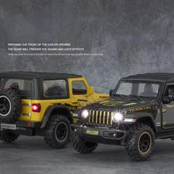 1/32 Wrangler Alloy Diecast Car Models Toy 1941 Rubicon Metal Off-Road Vehicles with Sound Light Car Toys for Children Boys