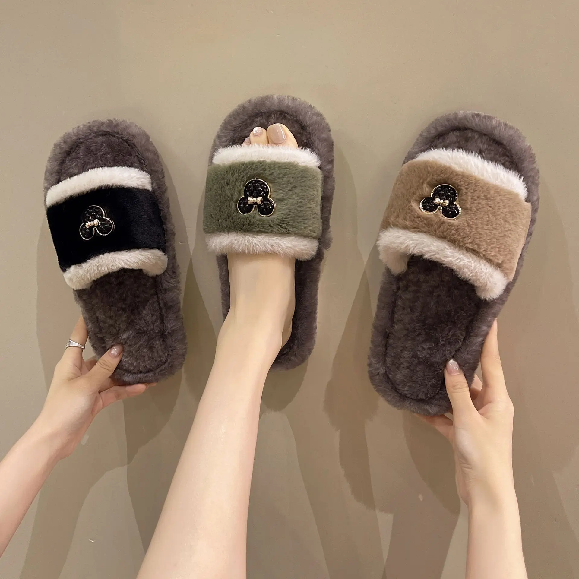 

Универсальные теплые зимние тапочки, женские верхние бархатные хлопковые зимние тапочки, женские бархатные тапочки на толстой подошве с бархатными тапочками