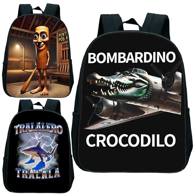 

Tung Tung Tung Sahur Backpack Bags Cartoon Bombardiro Crocodilo Kindergarten Schoolbag Kids Boys Girls Mochila Birthday Gifts