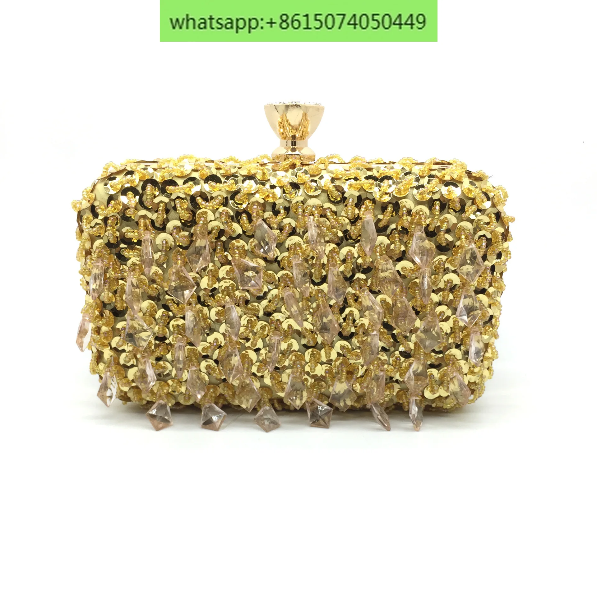 New European and American bead embroidery beaded dinner bag celebrity sequins banquet clutch bag shoulder crossbody chain