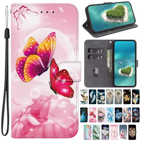 Painted Flip Leather Magnetic Case For Samsung Galaxy M32 M34 M52 4G 5G M51 M35 M31S M21S M21 M80S M60S Card Slot Wallet Cover