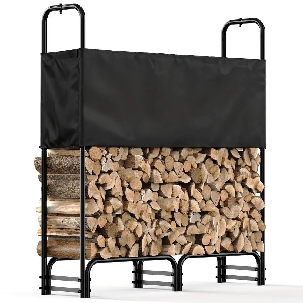 

Firewood Rack Outdoor with CoverHeavy Duty Wood Storage Rack with Waterproof Adjustable Cover for Fireplace, Patio, Deck, Indoor