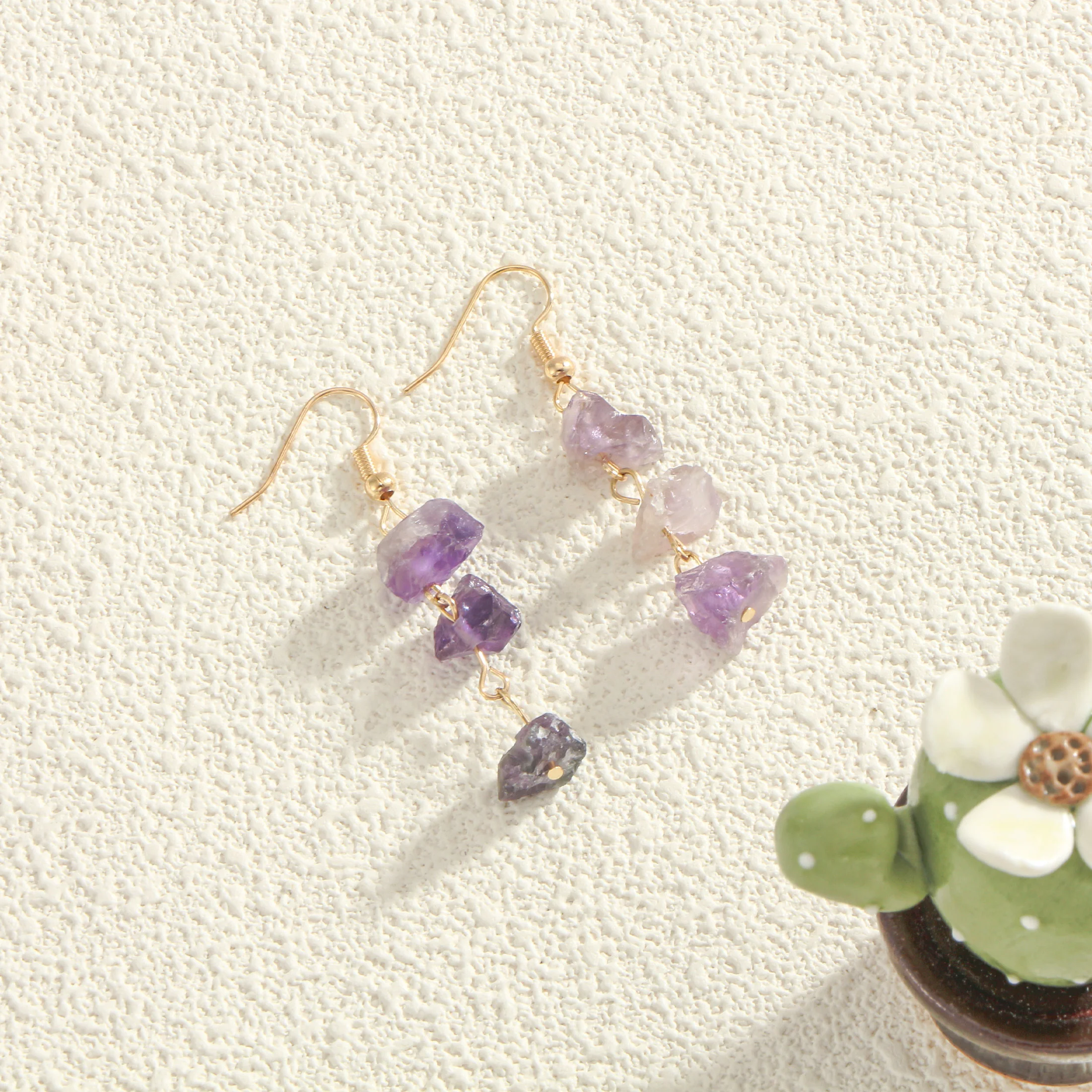 Natur kristall Schotter Anhänger für Damen modischen Stil Schmuck Geschenk elegantes Bankett tragen Anhänger Stil Ohrringe