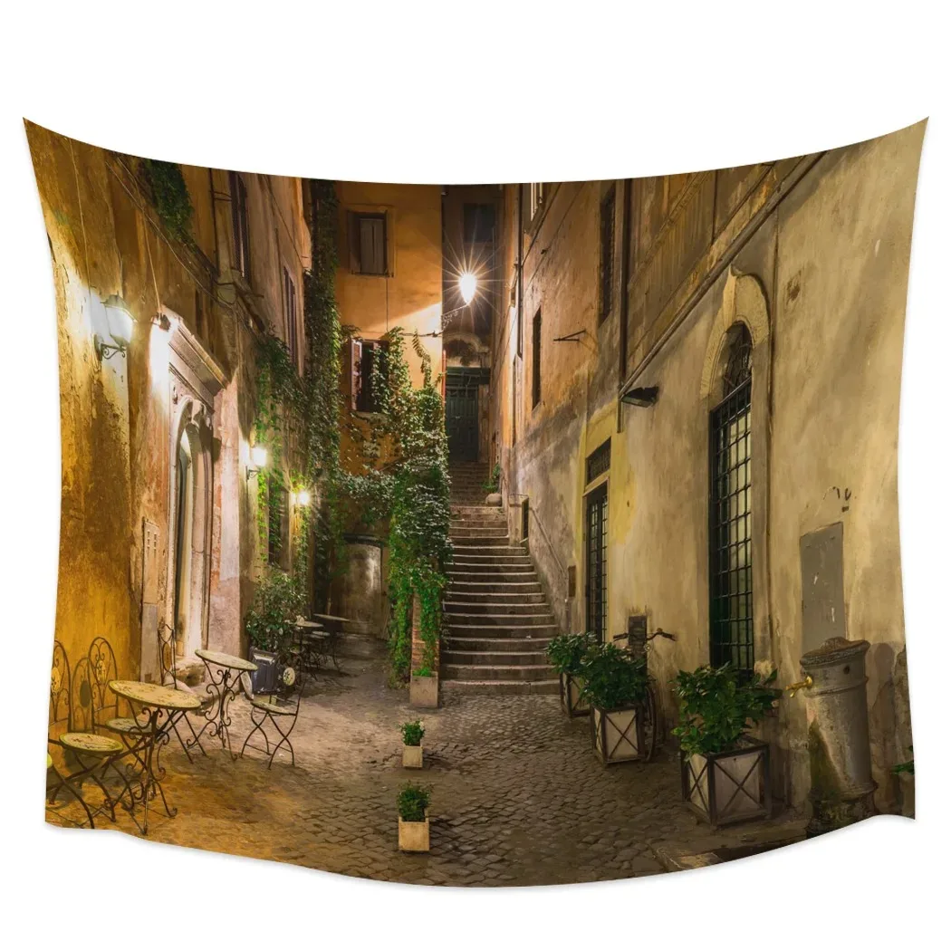 House architectural pattern hanging cloth Italian wall tapestry home decoration room living room dormitory background cloth