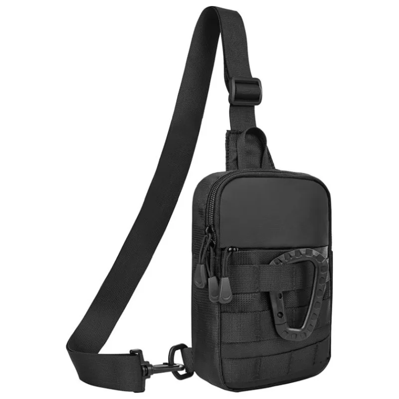 Lightweight Mini Tactical Chest Bag for Men - Outdoor Hiking Cycling Travel Crossbody Shoulder Bag with Adjustable Strap Black