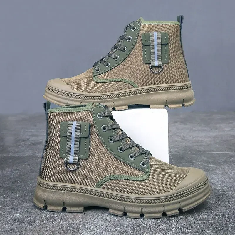 Spring Autumn Industrial Safety High Cut Boots for Men Platform Man Canvas Shoes Work Hot Selling Non Slip New Classic Cheap Y2k