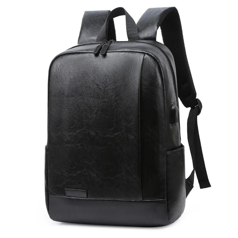 Imagem -04 - Mochila de Couro pu Impermeável Masculina Bolsa para Laptop Carregamento Usb Casual Esportes Escola Viagem Adolescente