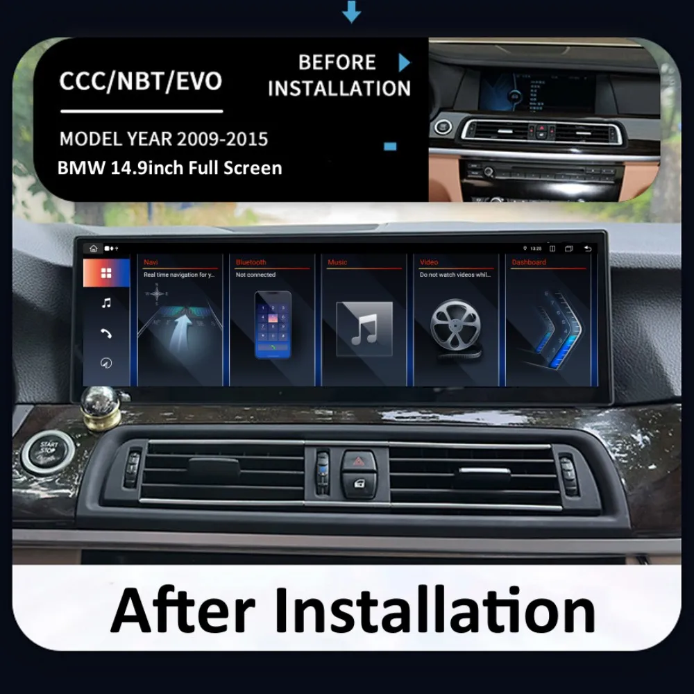 For BMW E60 E92 3 Series 15 Inch 2560*720 3K Screen Android Car Radio 8-Core 8+256G Carplay GPS Navigation Stereo Multimedia