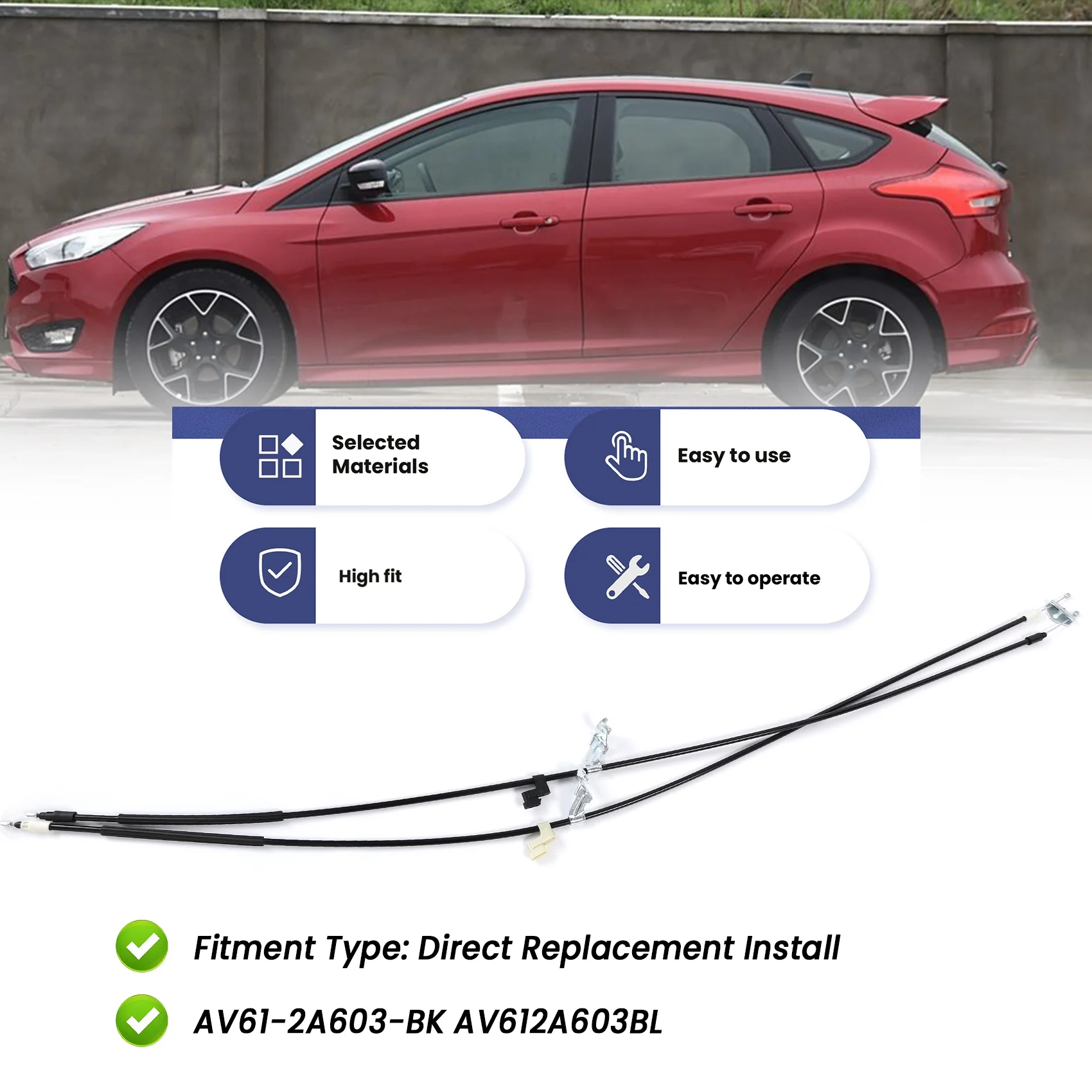 Pratici cavi freno di emergenza per parcheggio posteriore per auto AV61-2A603-BK AV61-2A603-BL per Ford Focus 2012-2017 Freno Lasso Assy AV612A60