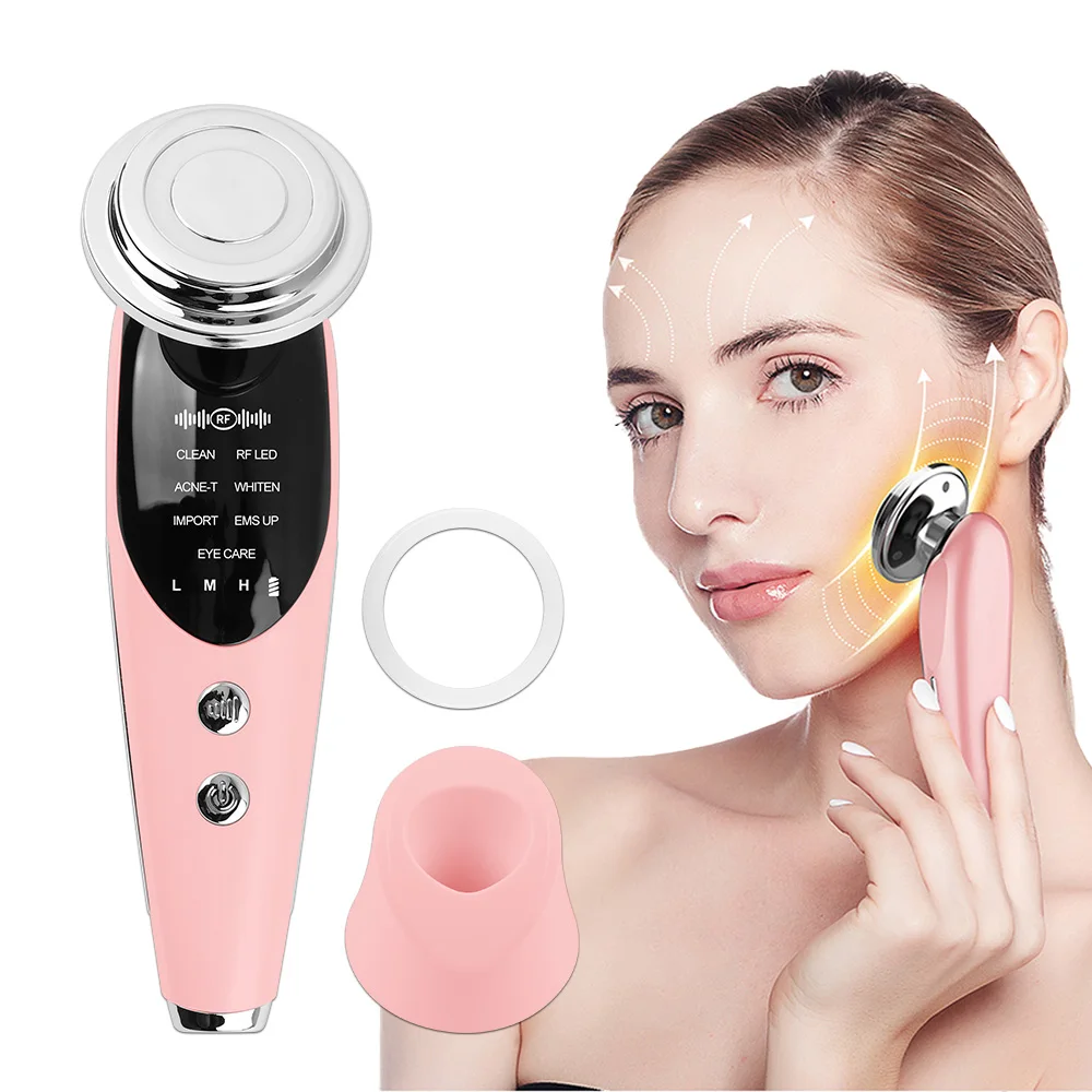 7 in 1 RF EMS Microcurrent Beauty Device Face Lifting Machine Skin Rejuvenation Anti Wrinkle Face Cleaning Vibration Massager