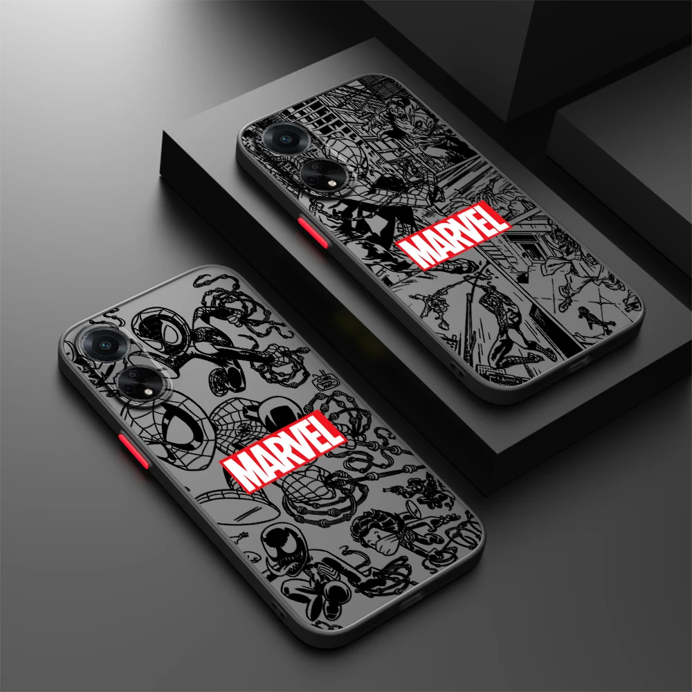 

Marvel Cool Art Frosted Translucent For OPPO X5 X3 A54S A5 A94 A16 A53S A57 A74 A72 A96 A98 A78 5G Soft Phone Case