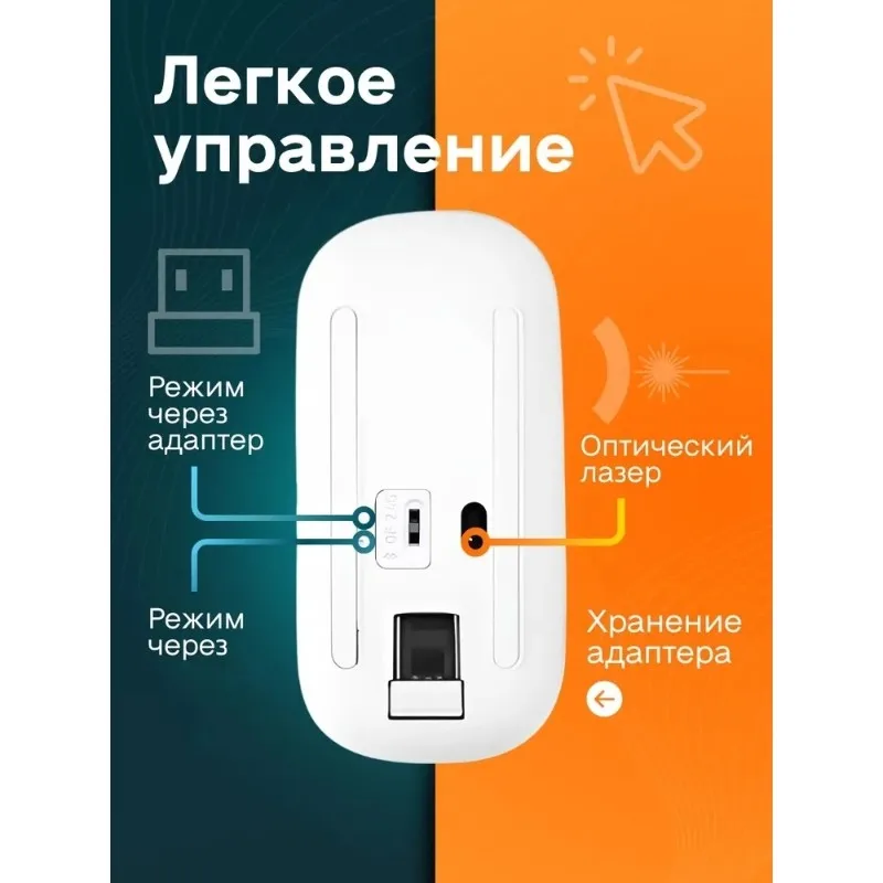 

Белая беспроводная компьютерная мышь — перезаряжаемая, бесшумная, легкая, идеально подходит для дома, офиса, игр, для студентов.