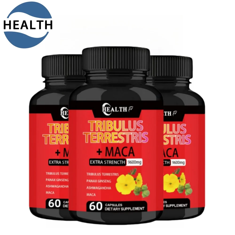 Tribulus + Maca Extract Capsules - Extra Strength 9600 Mg - Energy, Endurance & Natural Energy Non-GMO