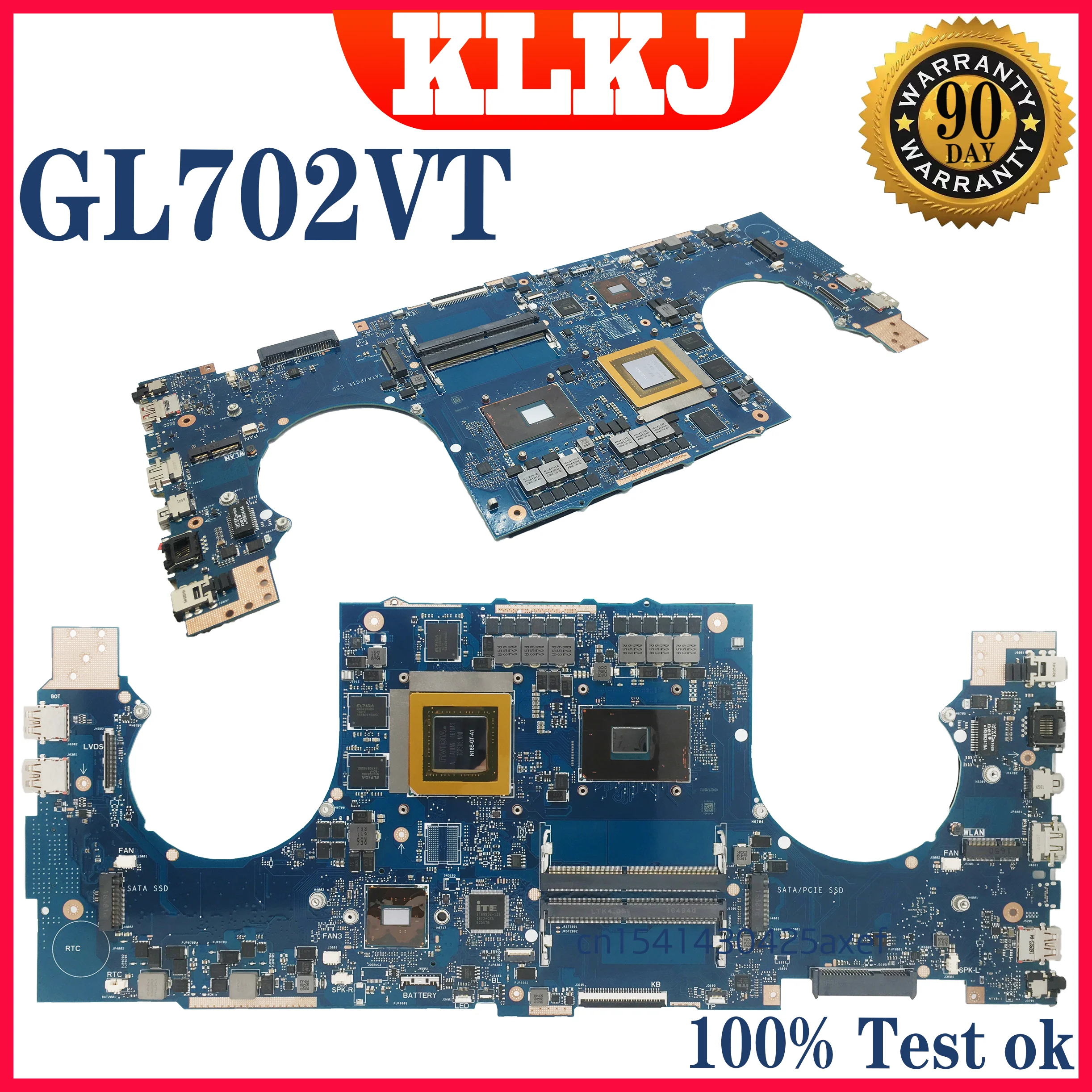 Placa base para portátil Dinzi GL702VT para ASUS GL702VL GL702V GL702 S7VT CPU:I7-6700HQ GPU:GTX970M-V3G, placa base para portátil 100% funcional