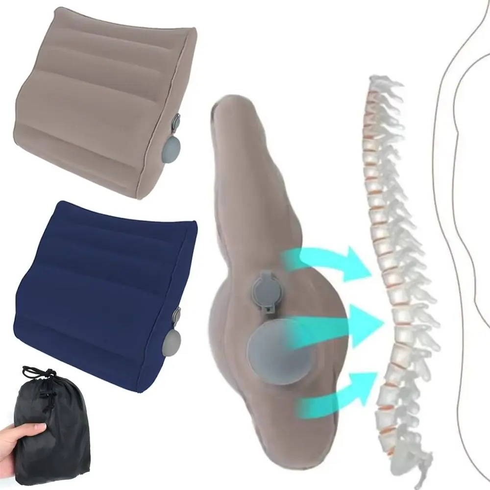 Press Type Inflatable Waist Pillow Thickened Waist Protection Wedge Lumbar Cushion with Storage Bag Comfortable