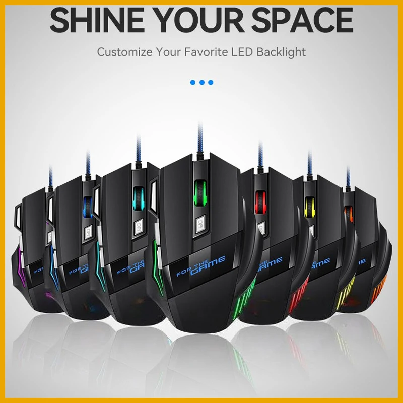 New 2026 USB Gaming Mouse RGB Backlit Ergonomic Game Mice 7D Esports Wired Mouse for Notebook Laptop Desktop Accessories