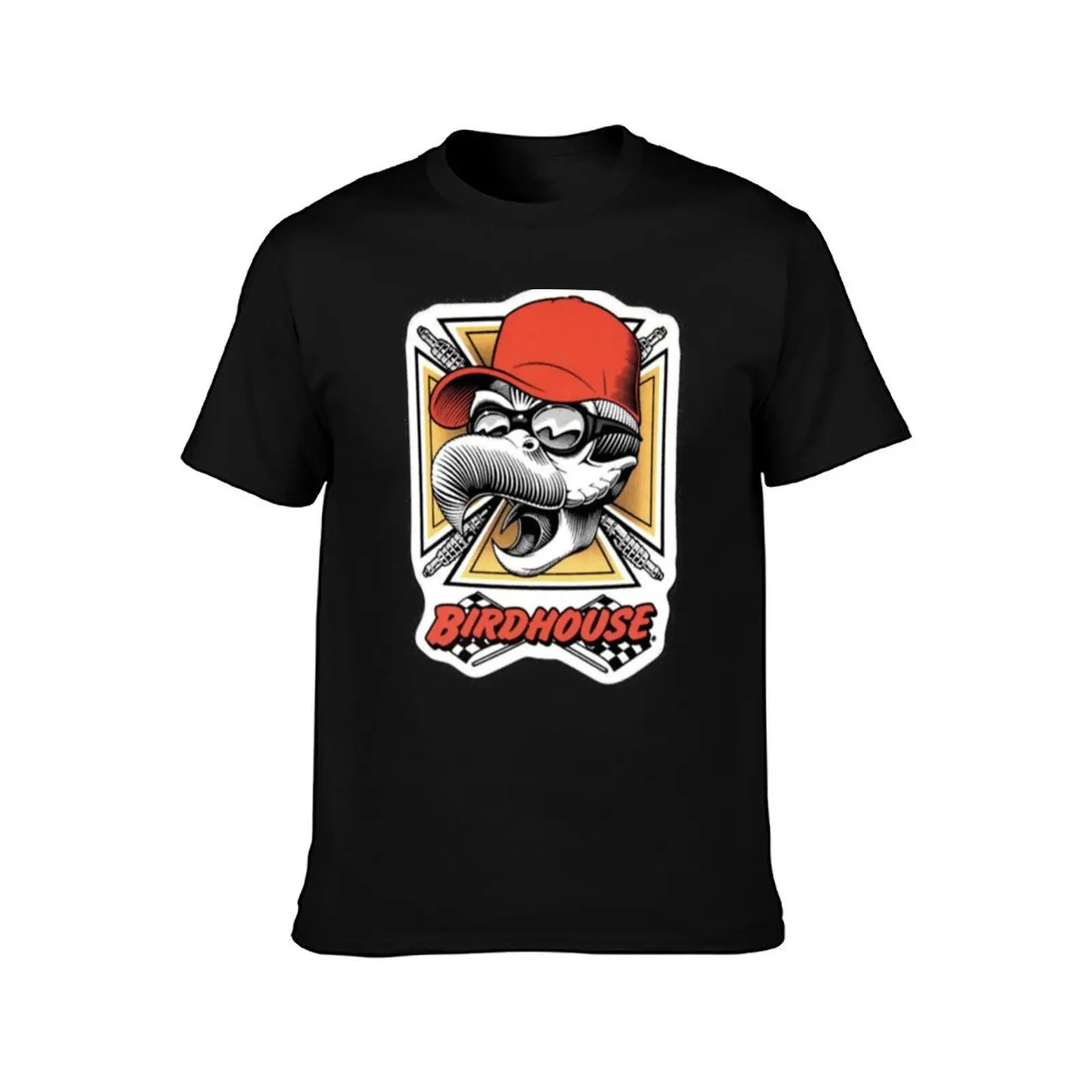 Vintage Birdhouse Tony Hawk Bird House Hook Ups Skate Brand Cartoon Hookups Hook-Ups Grim Reaper(1) T-Shirt - view 2