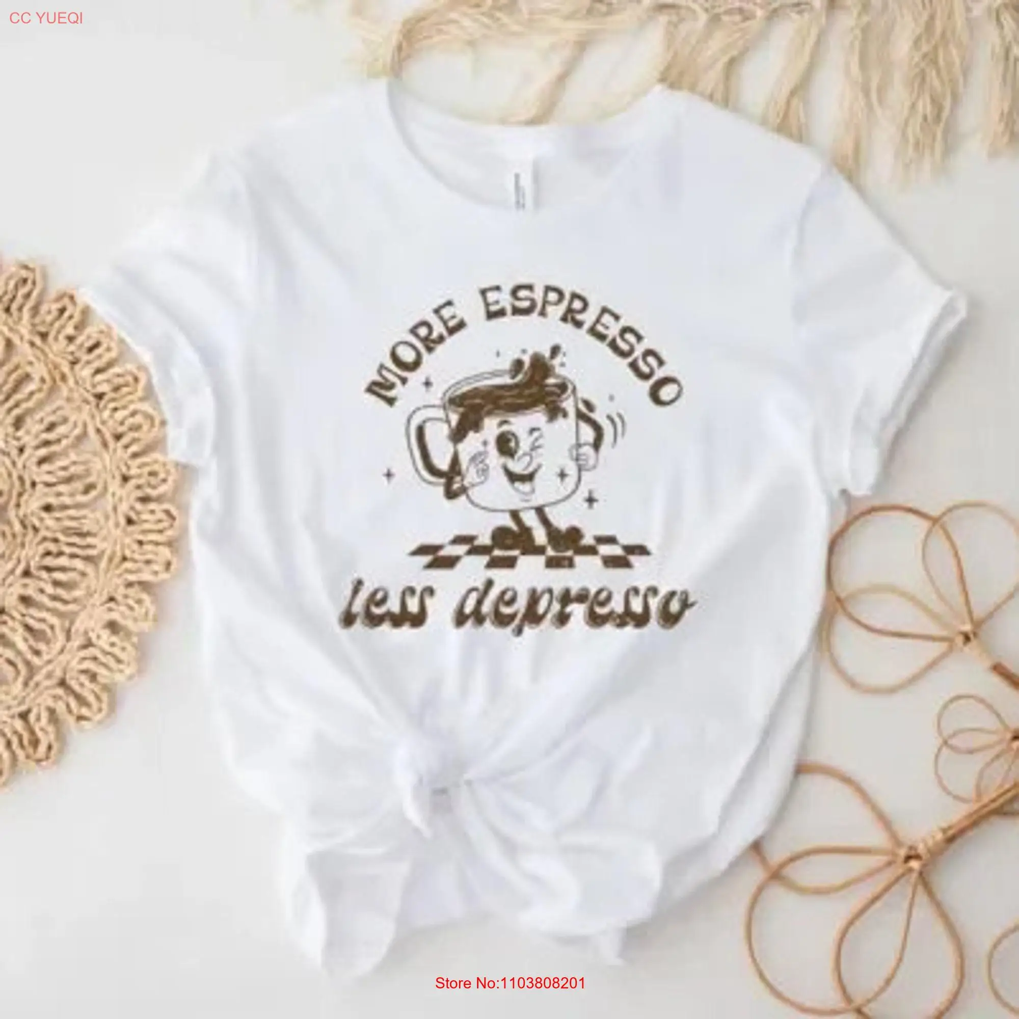 Женская футболка с длинным или коротким рукавом для влюбленных больше эспрессо