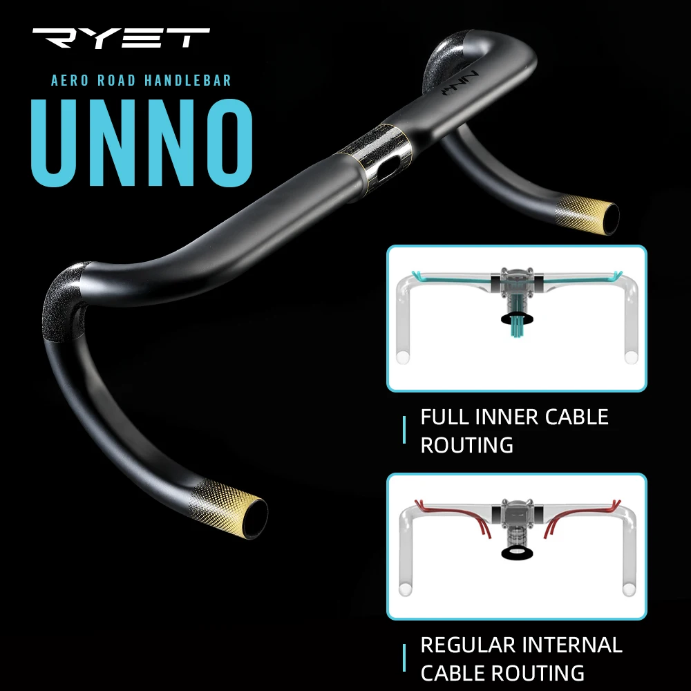 RYET UNNO Carbon Handlebar Road Bike UD Matt Ultralight Handle Bar Bicycle Bent Bar 40 42 44cm HandleBar 31.8mm Cycling Parts