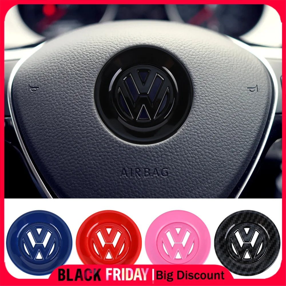 Car ABS Plastic Steering Wheel Logo Circle Trim Sticker for Volkswagen VW Golf Polo Jetta Mk6 Tiguan Passat Touran Accessories