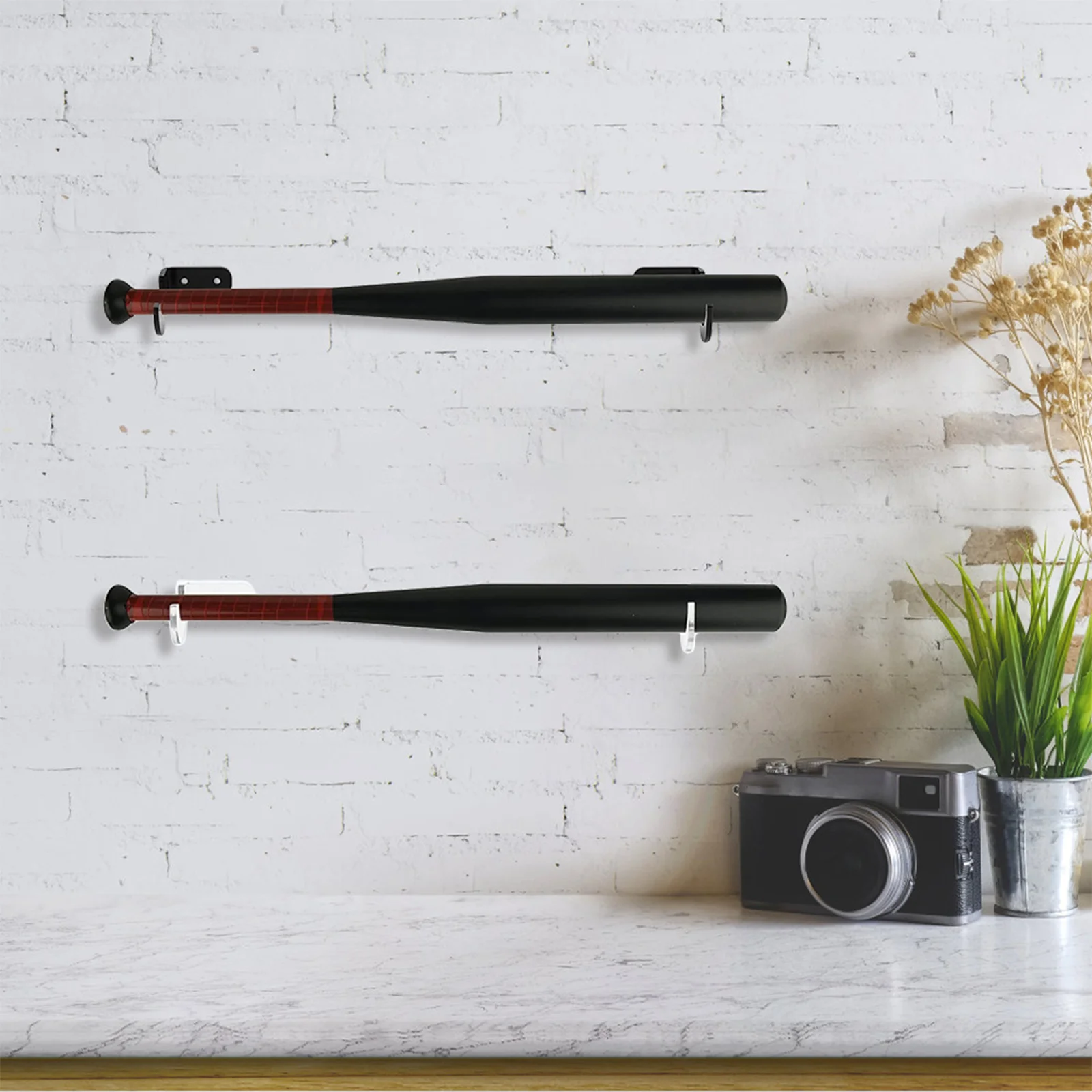 Softball Baseball Bat Stand Child Display Case Hanger Metal Wall-mounted Holder