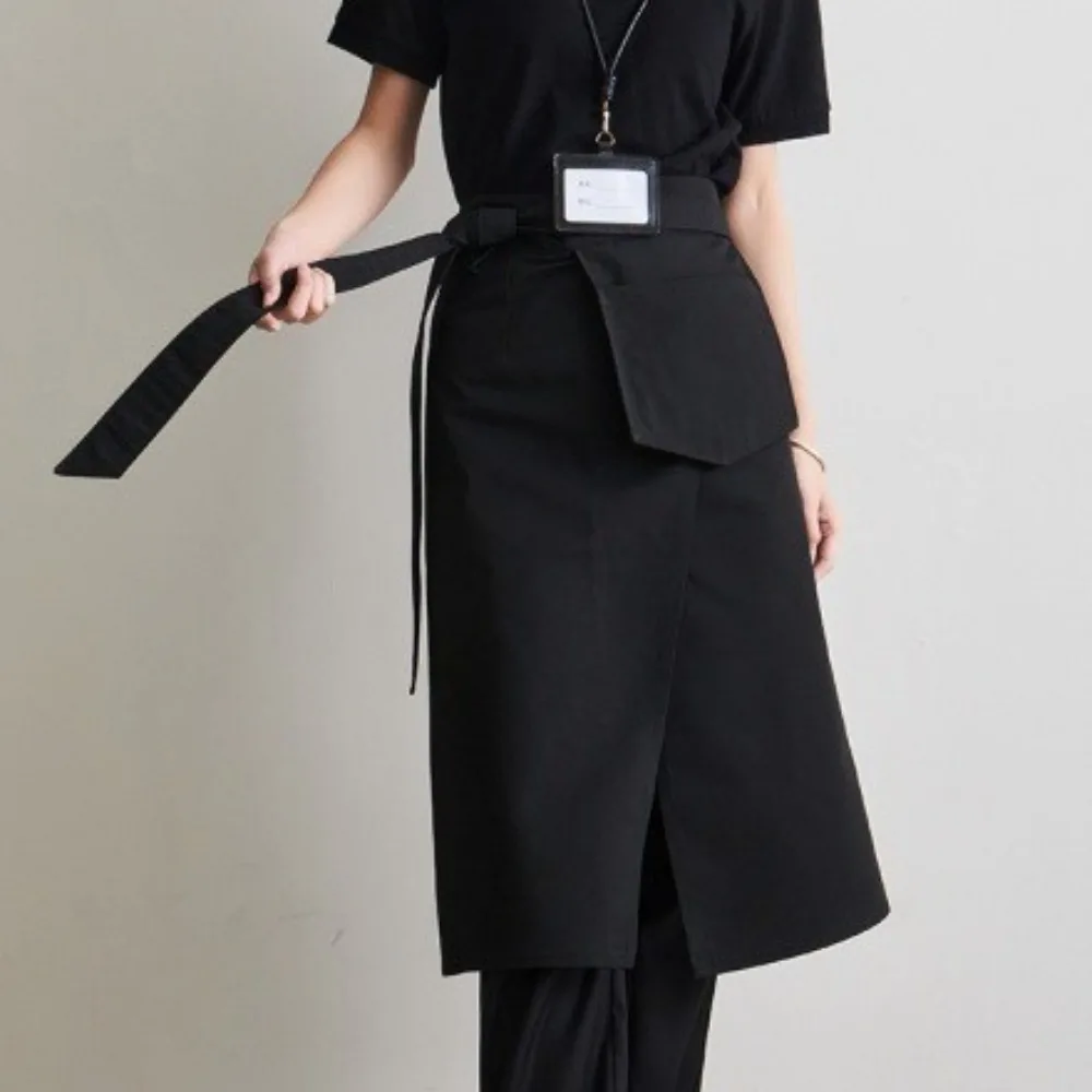 Stylish Fashionable Waterproof Apron Adjustable Breathable Split Apron Cotton Antifouling Dining Apron Barista
