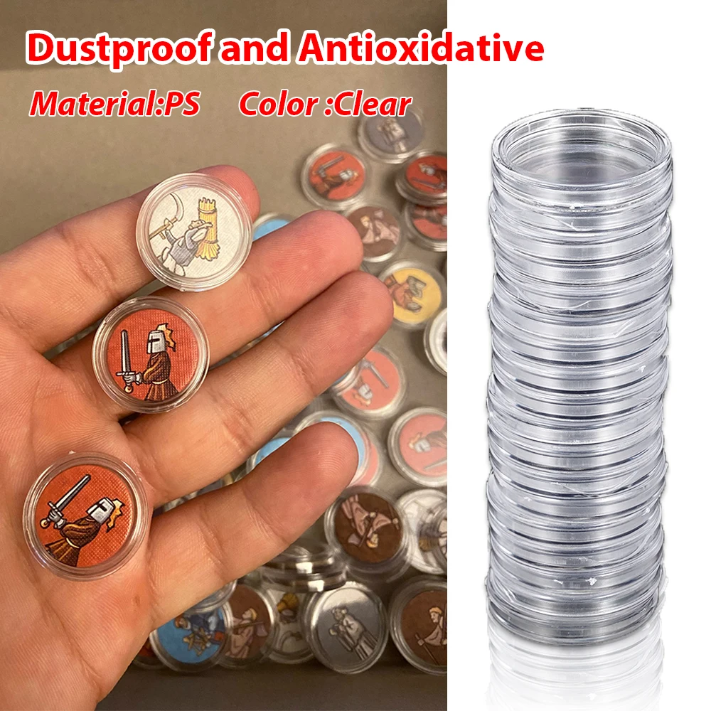 10/25/50/100Pcs 19-33Mm Transparante Munt Gevallen Holder Coin Verzamelen Box Case munten Opslag Capsules Bescherming Dozen Container