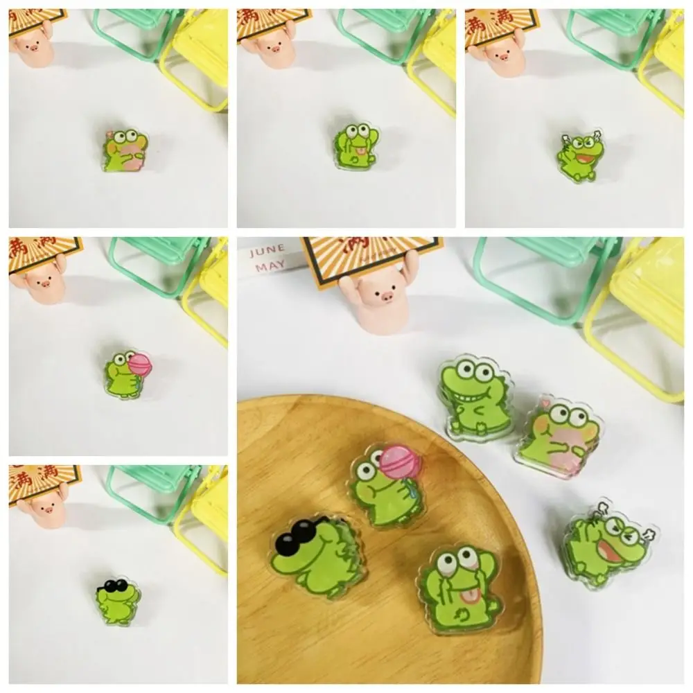 

Cute Frog Cartoon Double Sided Folder Thickening Personalized Test Paper Clip Acrylic Multi-purpose Hand Account Clip Girl