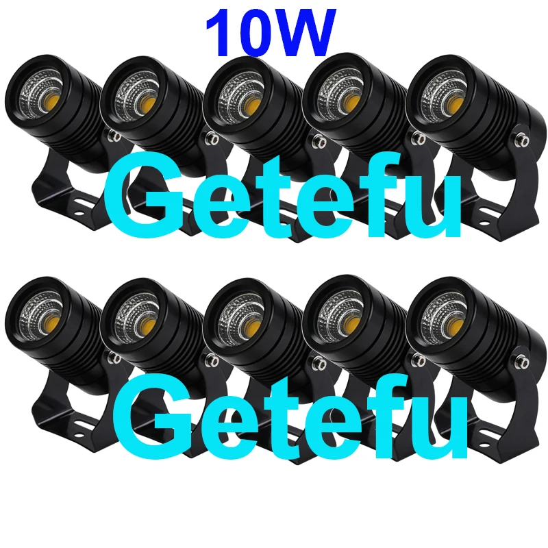 Getefu 10 Piece LED Garden Spike Light Black 6