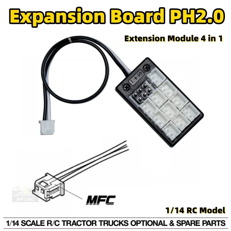 KZB-MFC لوحة توسيع نظام الضوء 4 في 1 PH2.0 وحدة تمديد ل 1/14 تاميا RC سكانيا 770S فولفو أجزاء لعبة التحكم عن بعد