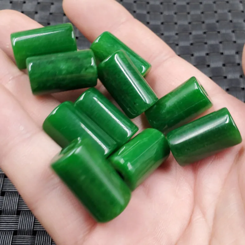 Jade Pendant Jade Dry Green as Right as Rain Pendant Emerald Lulutong Pendant Green Barrel Beads Pendant Jade Pendant