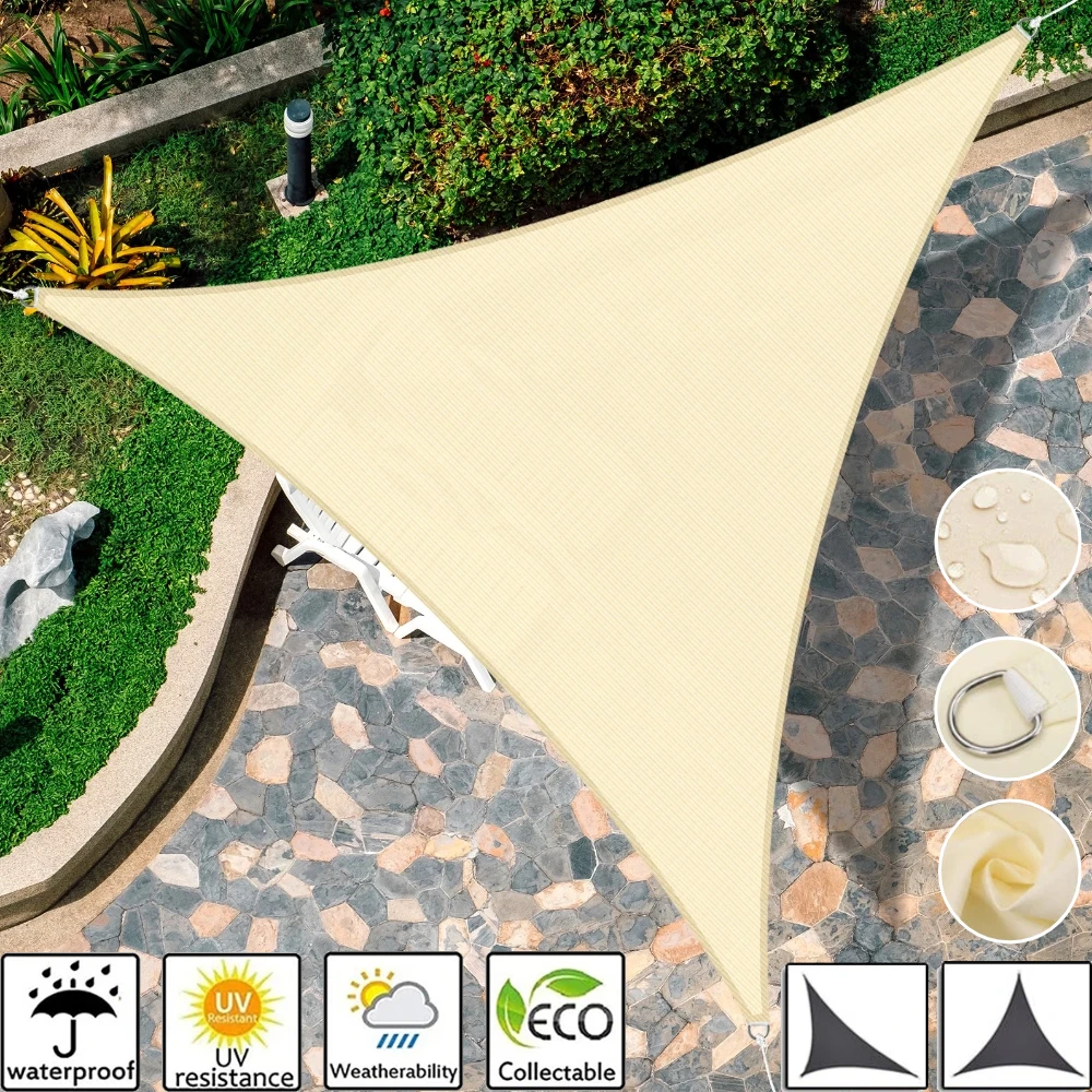 Triangle Sun Shade Sail Canopy 98% UV Block Sun Shelter Shade Cover for Outdoor Patio Pool Beach Backyard Garden Sunscreen Tents