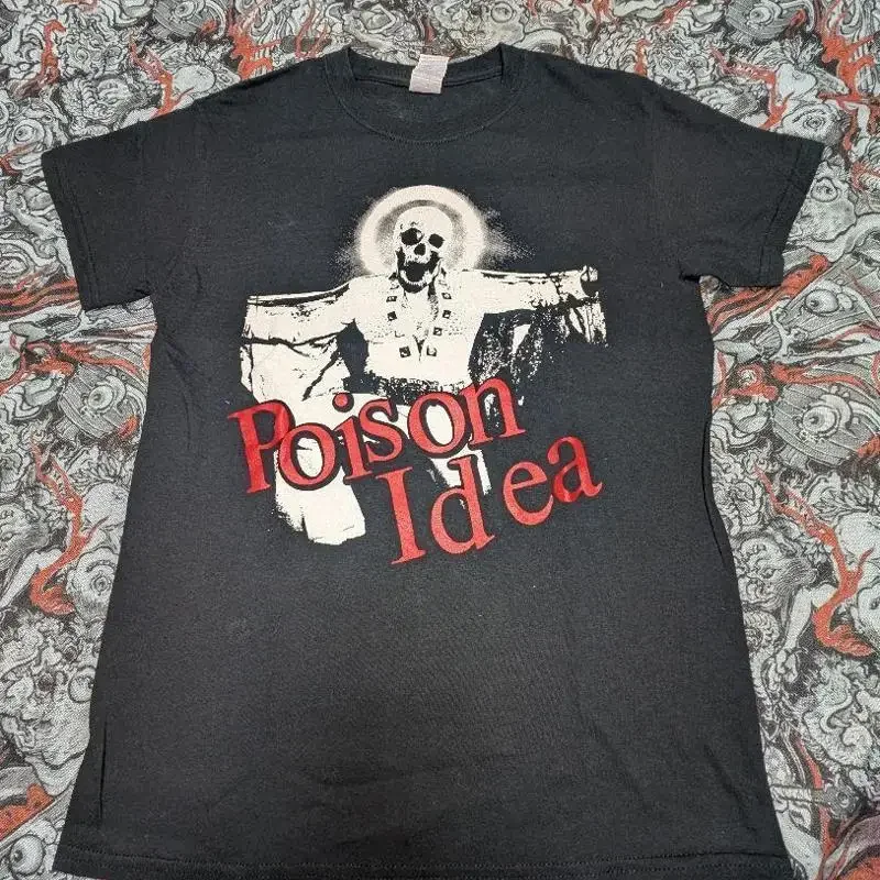 Idea Band rare design black short sleeve T shirt remake tee NH9005