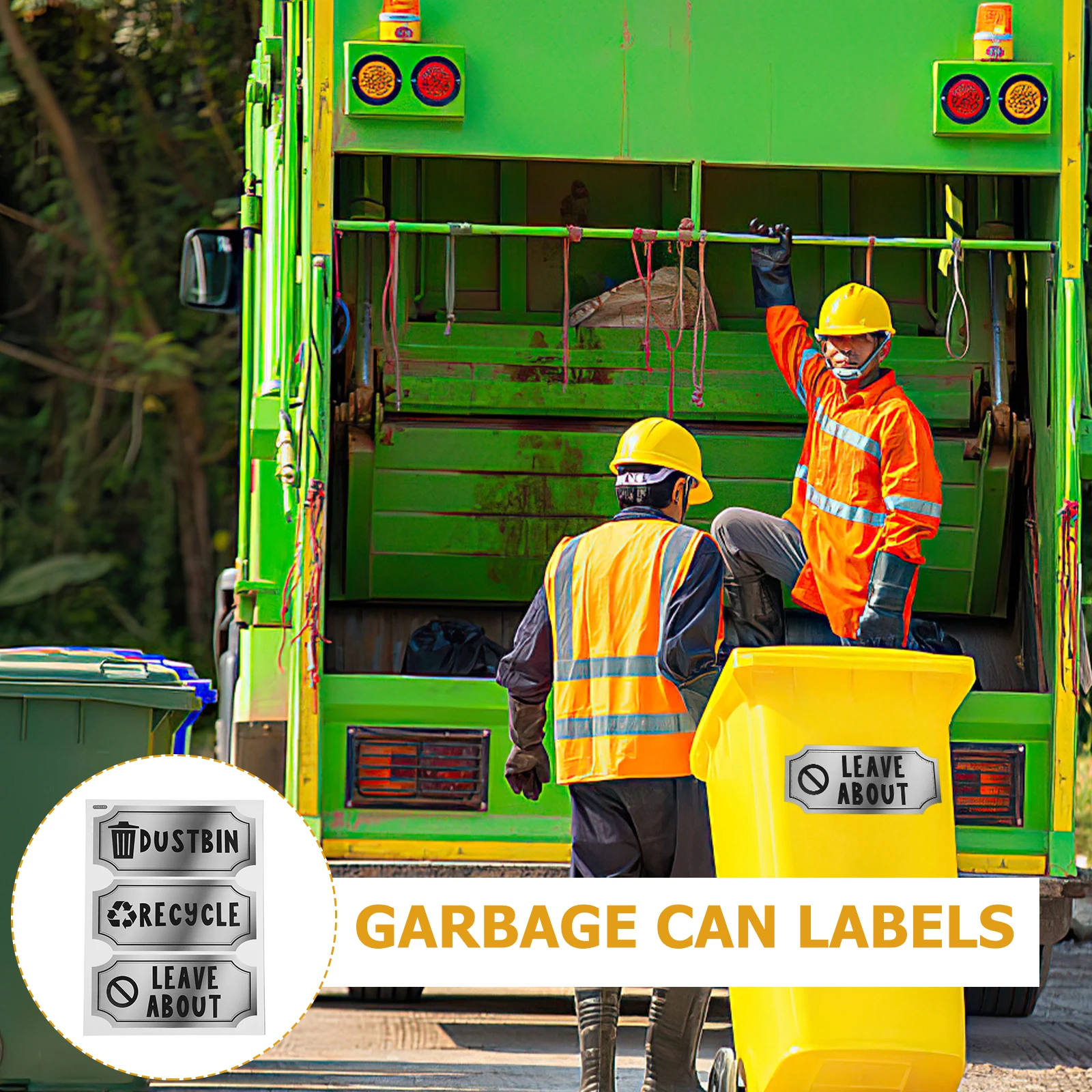 

1 set 1 Set Trash Can Sticker Pvc Self-Adhesive Hd Printed Waste Sorting Decal Removable Bin Stickers For Recycling Bins