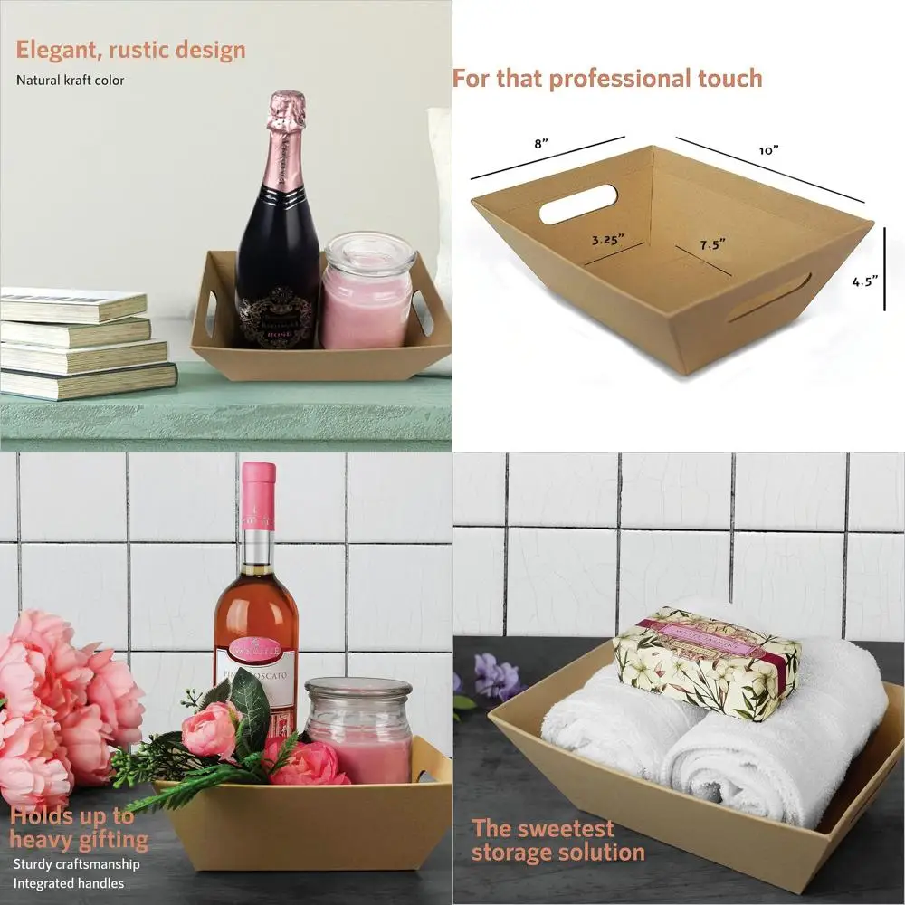 

8x10 Large Empty Gift Baskets for Organizing, Storage, and Display | Ideal for Snacks, Produce, Serving | Perfect for Holiday Gi