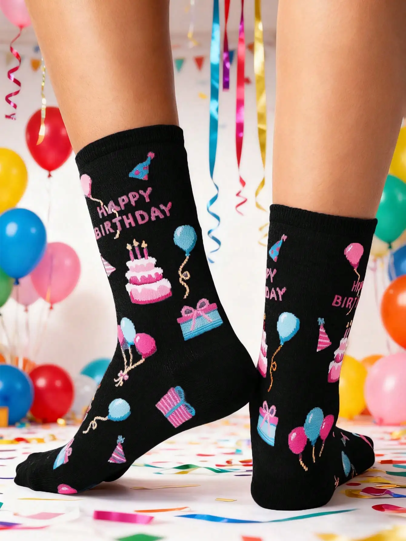 

1 пара женских модных носков Hot Sox с тематикой поп-культуры и торжества, идеальный подарок для семьи, друзей и кладовых помещений