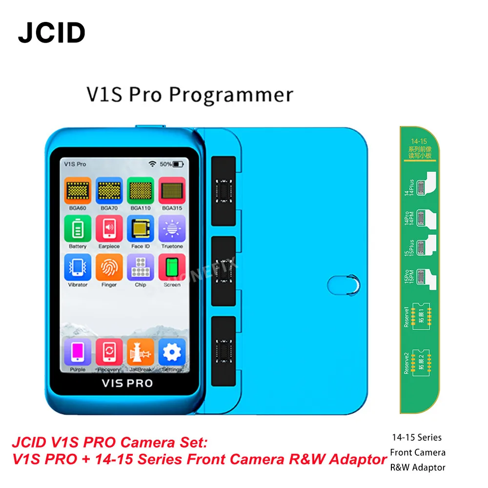 JCID V1S PRO Front Tag-on Reparação de câmera Flex Cable Substituição para iPhone 14-15PM Câmera frontal resolvida Issues congeladas fora do foco