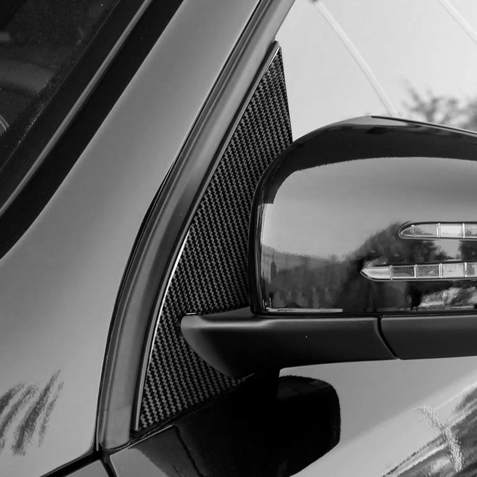For Mercedes-Benz GLE GLS W166 2016-2019 Carbon Fiber External Door A-pillar Panel Cover Trim Car Accessories Decoration Sticker