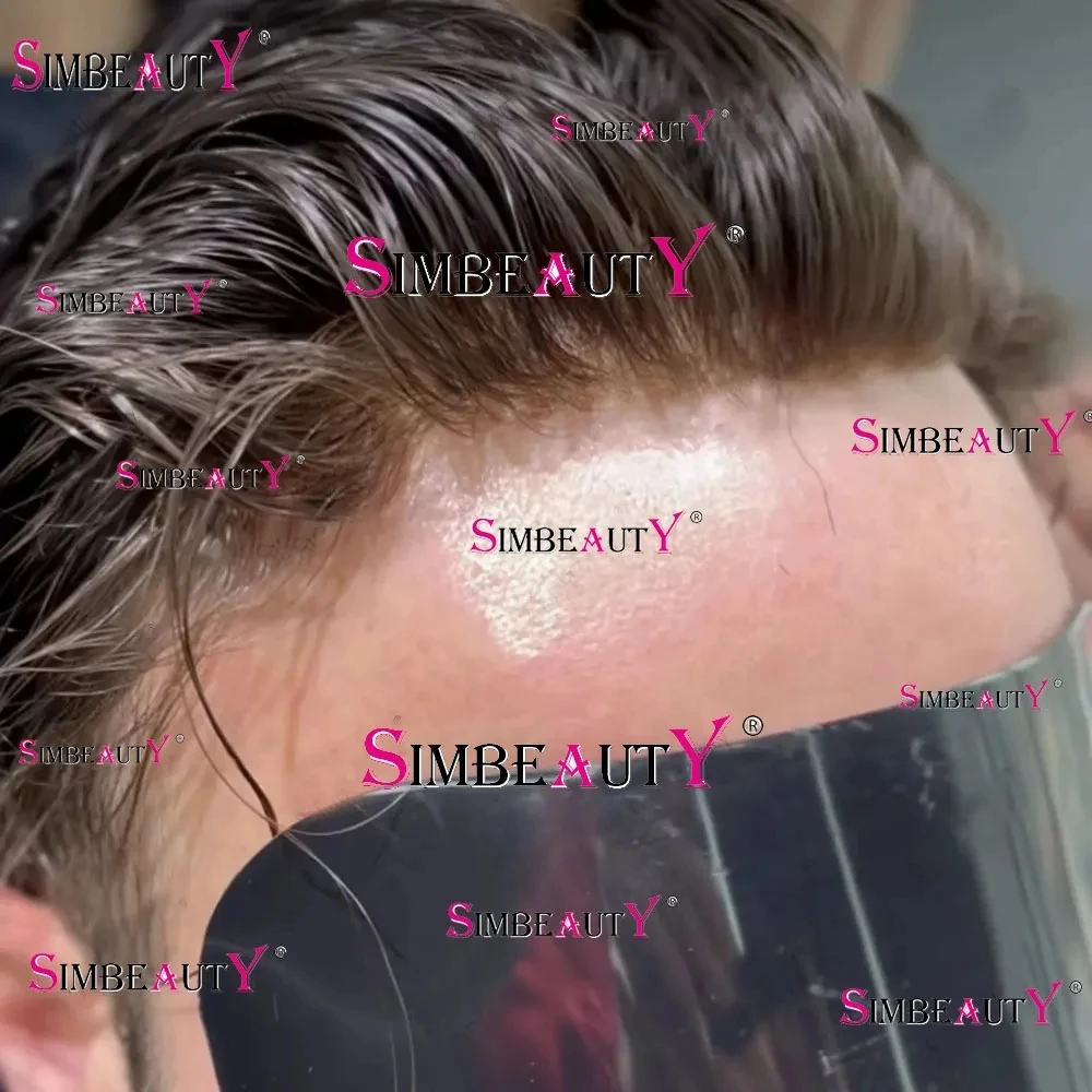 

# 2 # 4 Коричневые Натуральные Волосы 1b20 1B80 Протез Серых Волос Капиллярный Парик Супер Прочный Тонкий Полный ПУ Мужской Парик Человеческих Волос Кусок