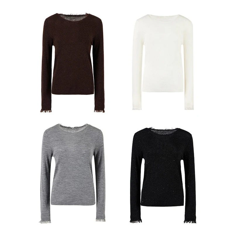 

Вязаный свитер Furthest Star из водорастворимой шерсти с бусинами, женский, с длинными рукавами, стандартный крой, шерстяной, L