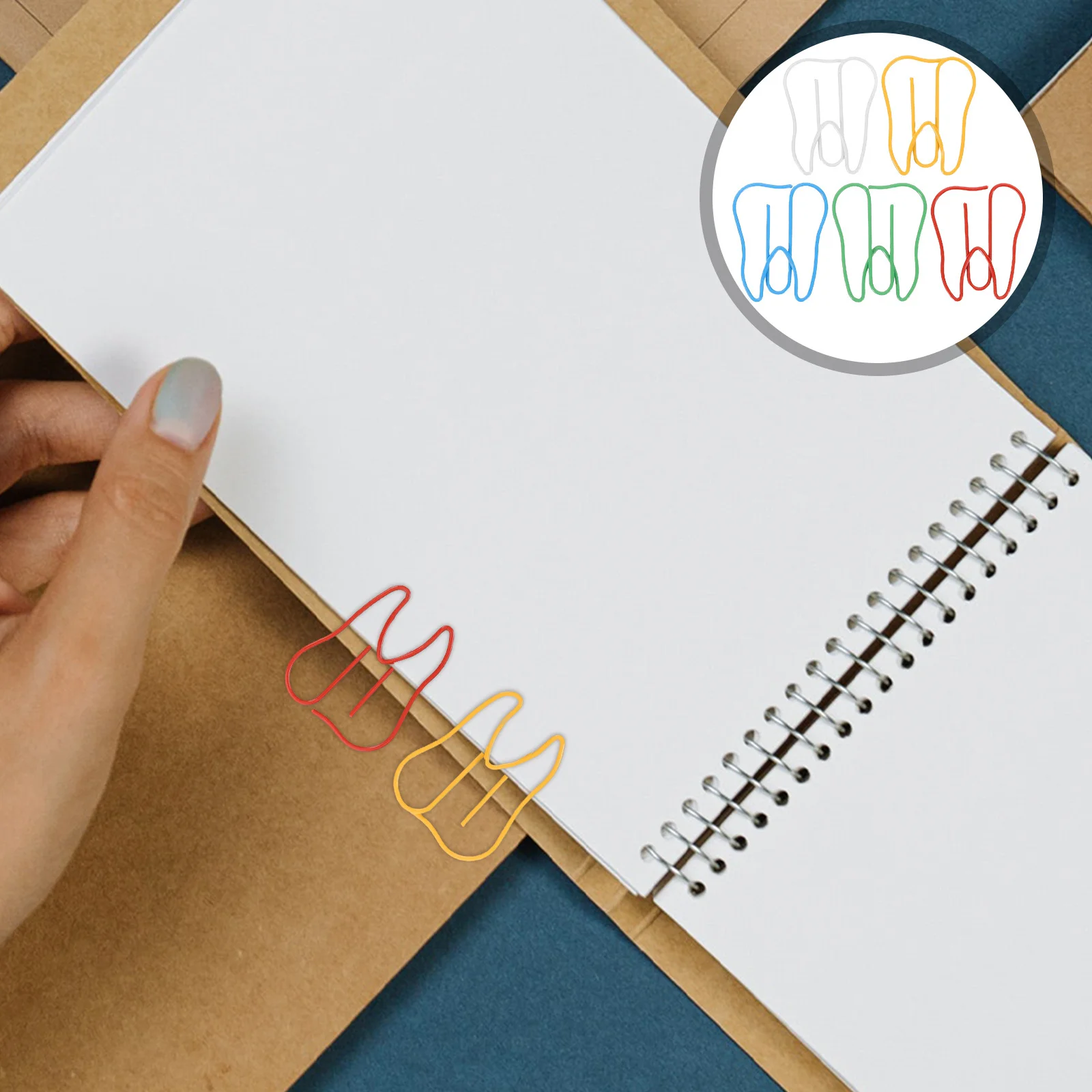 

100pcs Tooth Shape Paper Clips Bookmarks Clips Page Markers Office Supplies for File Organization Assorted Colors for Home Schoo