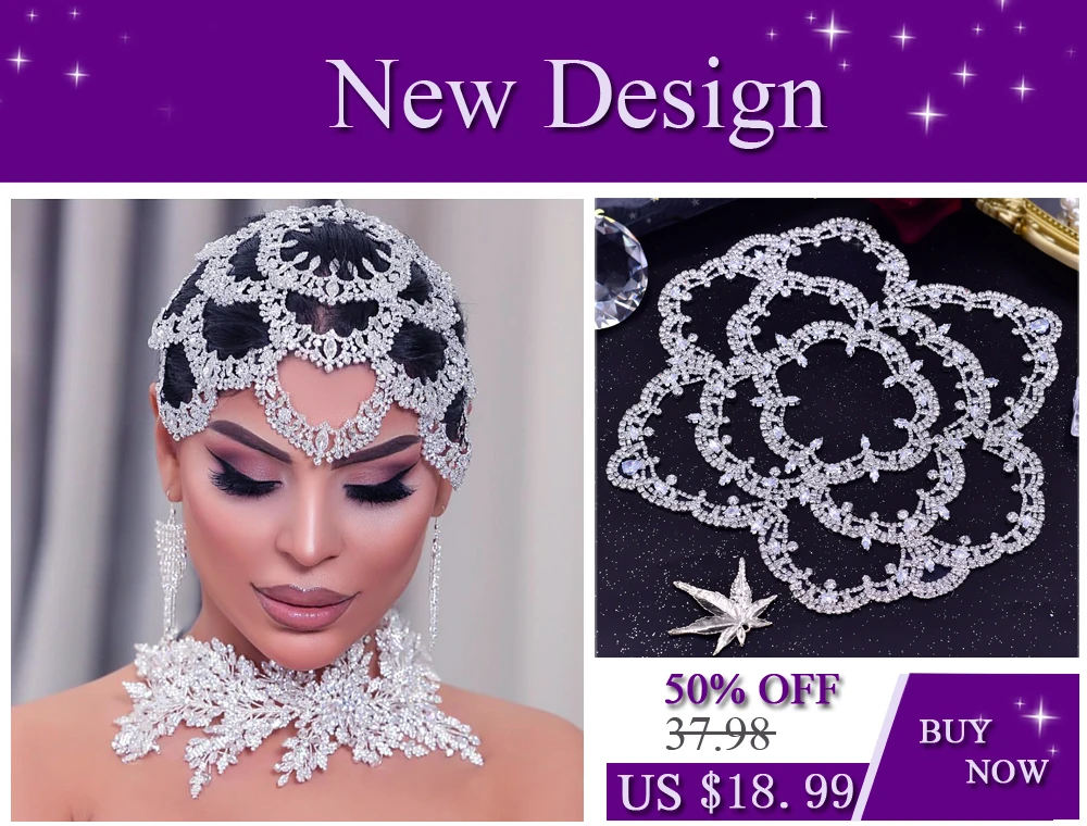 YouLaPan HP496 Strass-Braut-Stirnband Luxuriöses Braut-Haaraccessoire Damen-Kopfschmuck Hochzeits-Haaraccessoire Braut-Tiara – Detail 2
