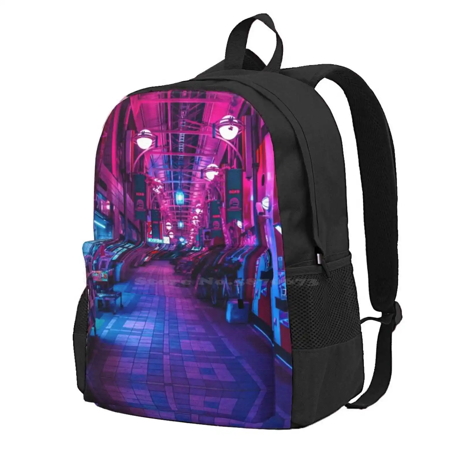 Entrance To The Next Dimension Hot Sale Schoolbag Backpack Fashion Bags Japan Hiroshima Alley Future Neon Lights Shopping